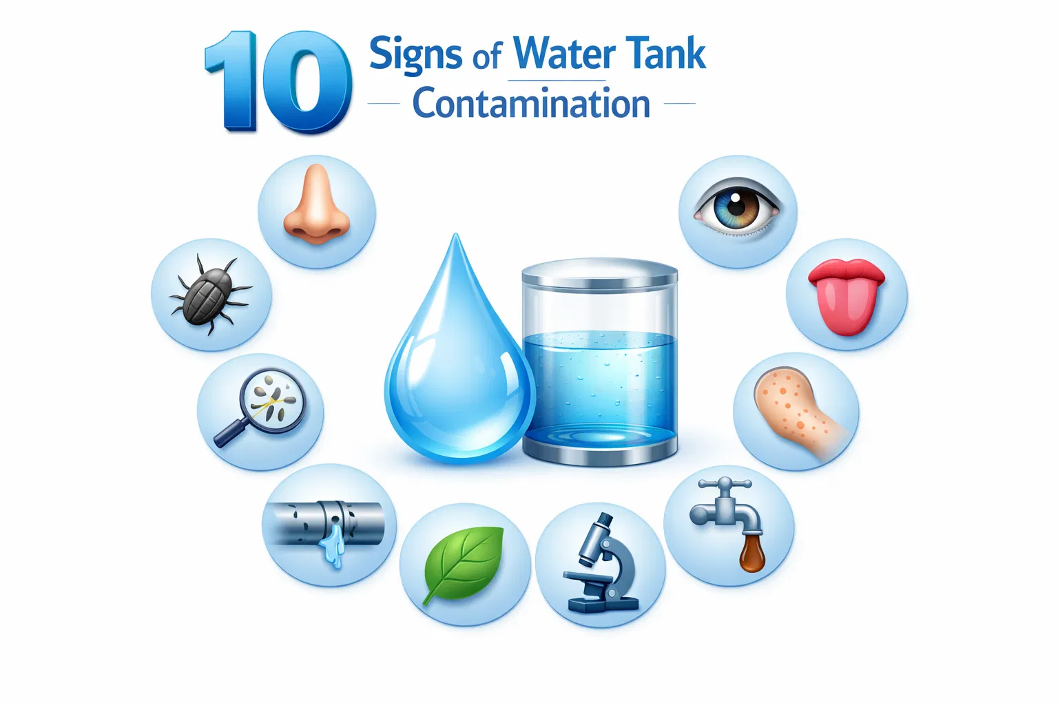 علامات تلوث مياه الخزان: 10 إشارات لا تتجاهلها (تشخيص سريع)