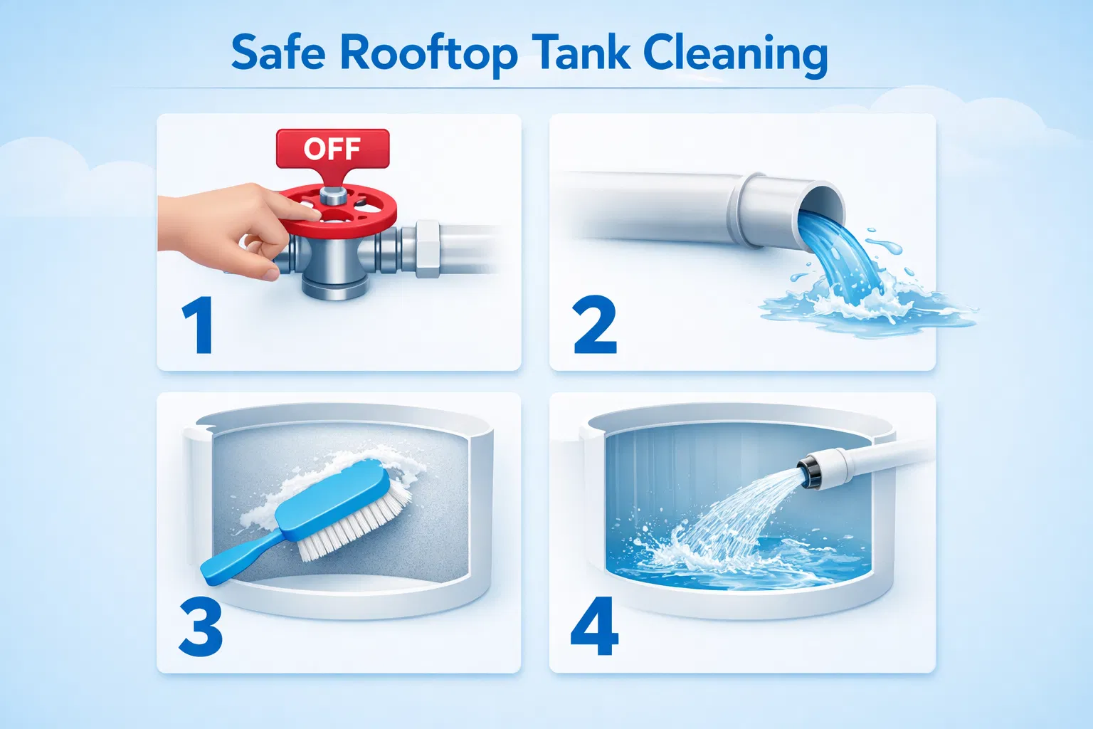 تنظيف الخزان العلوي بدون ما تخرب المواسير: الطريقة الصحيحة