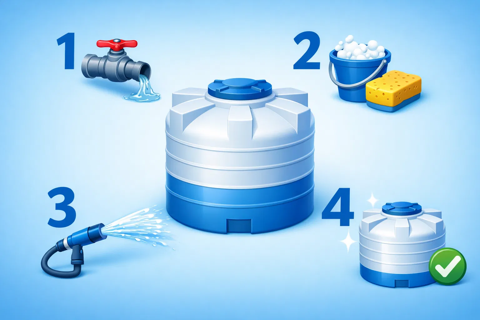 تنظيف الخزان البلاستيك: خطوات آمنة للحفاظ على الخزان