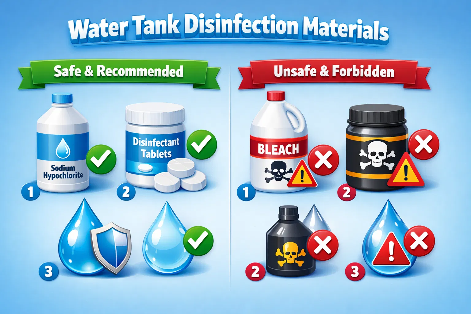 أفضل مواد تعقيم خزانات المياه: ما الآمن وما الممنوع؟