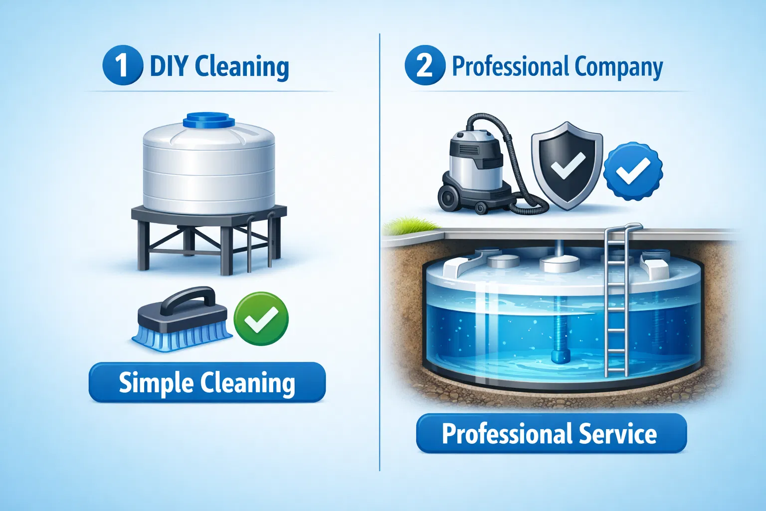 تنظيف خزانات بالخبر: متى تحتاج شركة؟ ومتى يكفي تنظيف بسيط؟