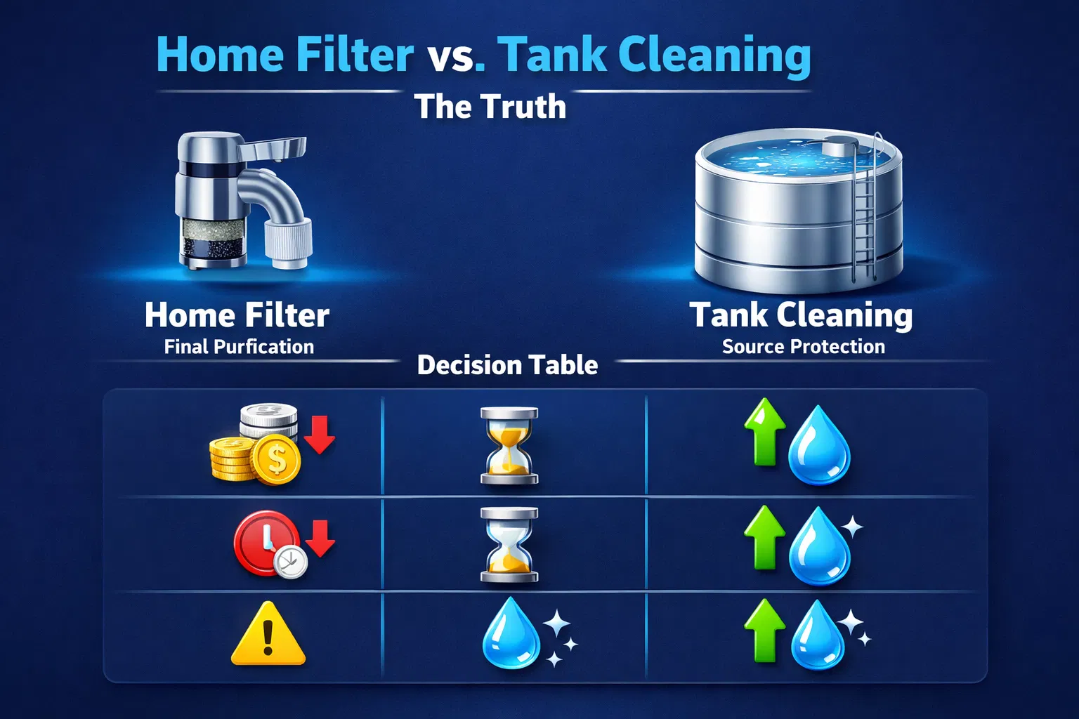 هل فلتر المنزل يغني عن تنظيف الخزان؟ اطلب الان 0562808162