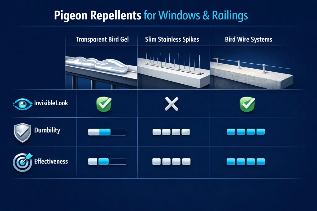 طارد حمام للشبابيك والدرابزين خيارات تحافظ على الشكل